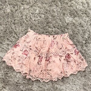 Collab: Gap & LoveShackFancy Pink Floral Lace Kids Skirt